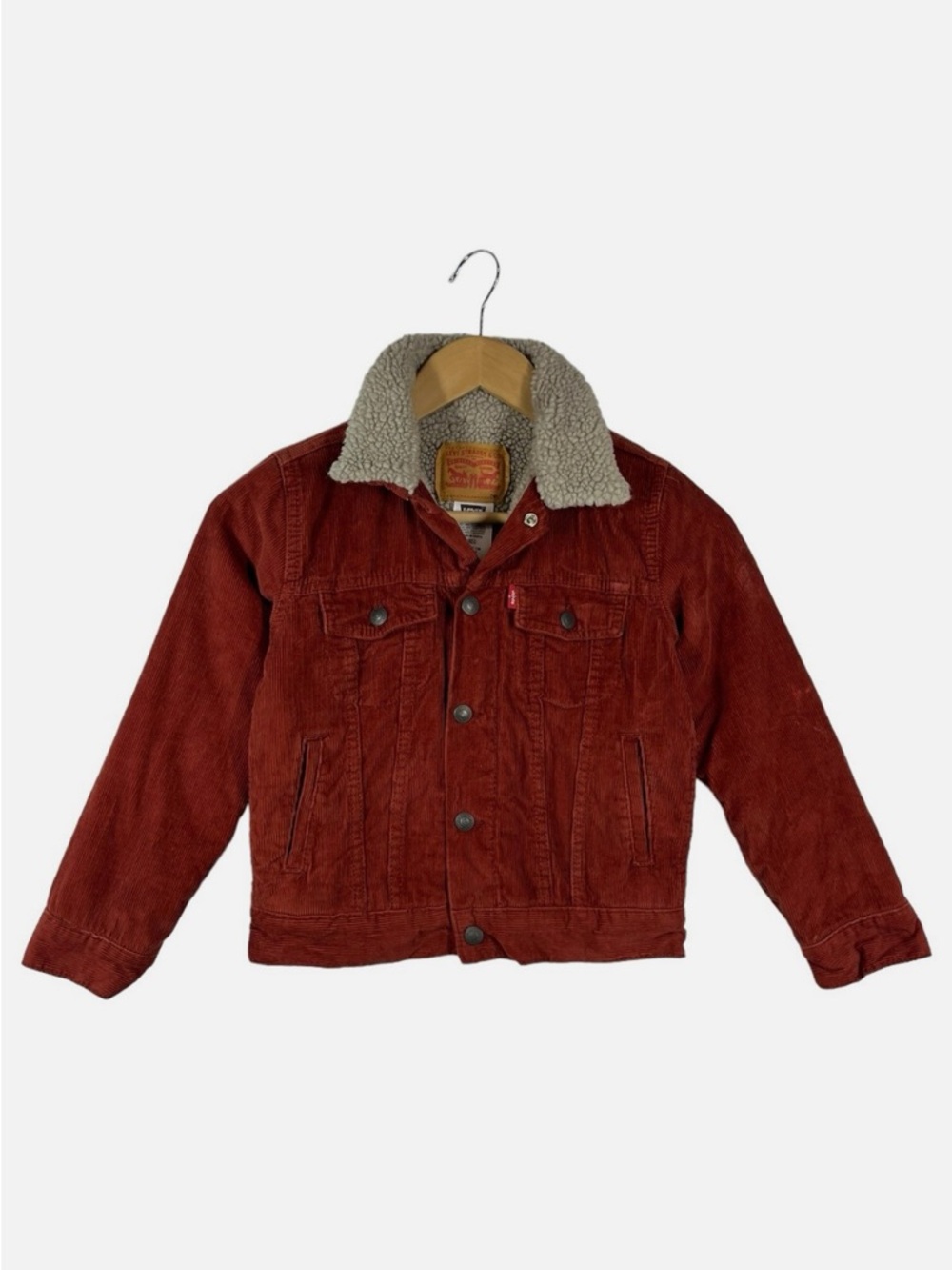 Levi's Rust Corduroy Sherpa-Lined Trucker Jacket 12M